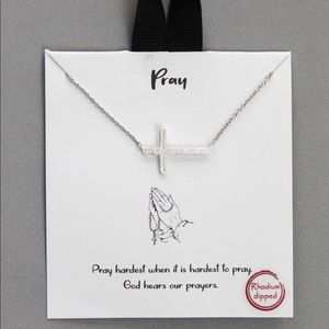 Silver Pray Hard Necklace